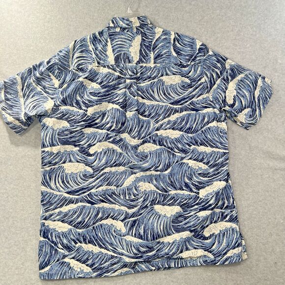 Cooke Street Hawaiian Shirt Mens XL Blue Wave Print Button Up Short Sleeve 2024 - Picture 11 of 16